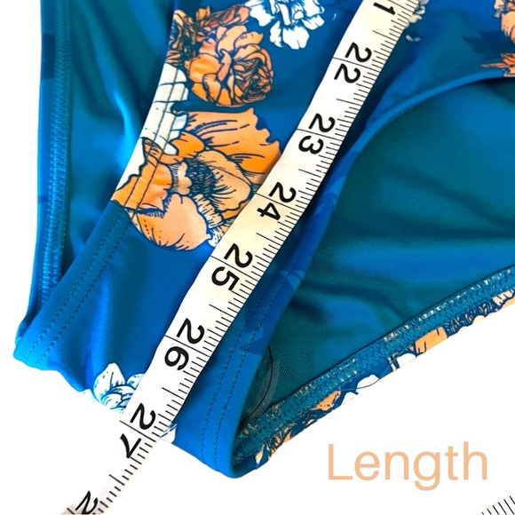 Cupshe Seafoam Garden One Piece Swimsuit with Tummy Control in Teal Floral NWT - Picture 12 of 16